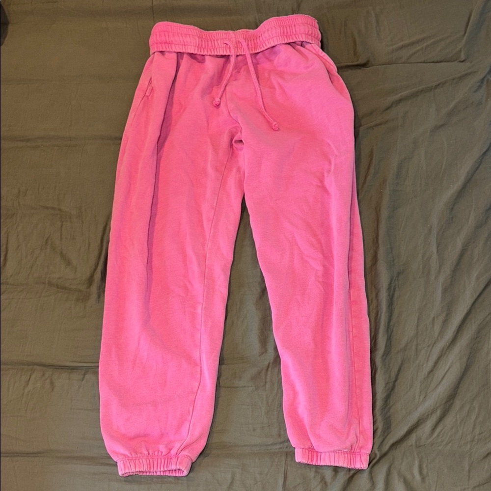 Garage Pink Sweatpants Elastic Cuffed Joggers